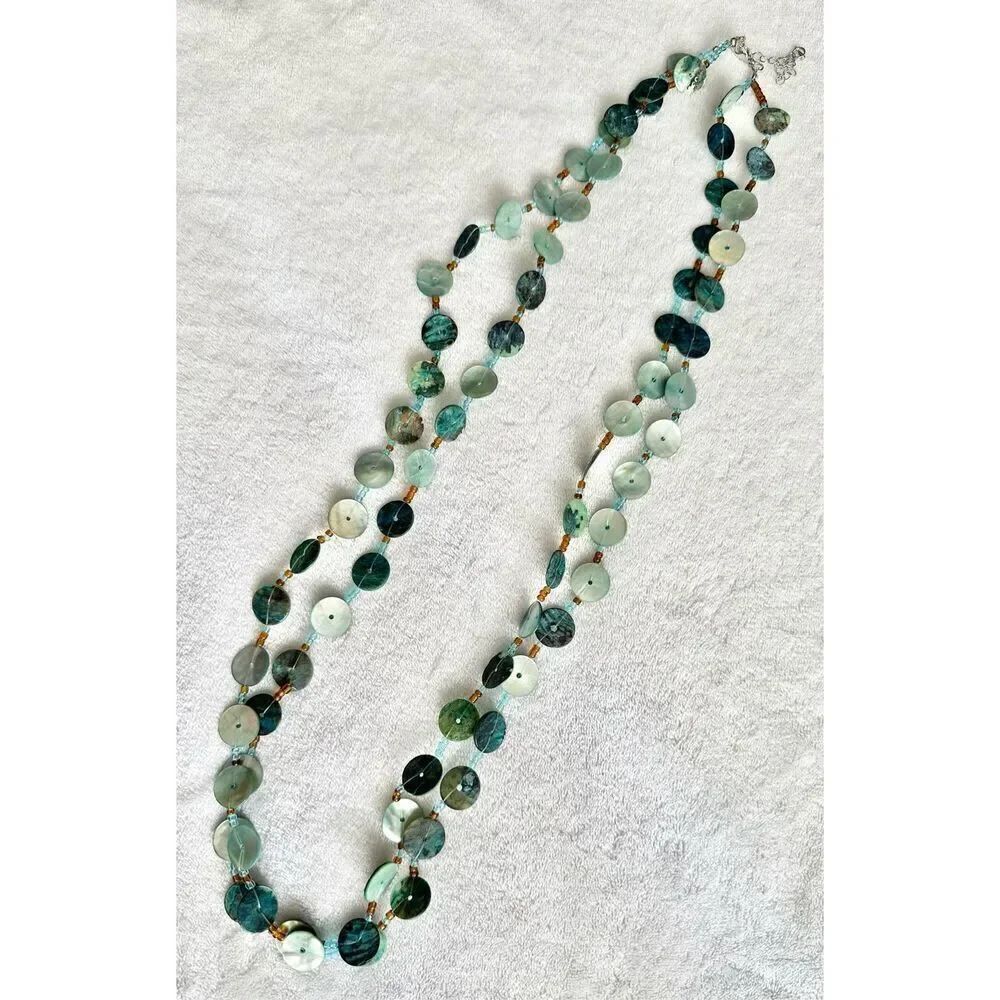 Bohemian style sea foam green and blue seashell mermaid under the sea double lay